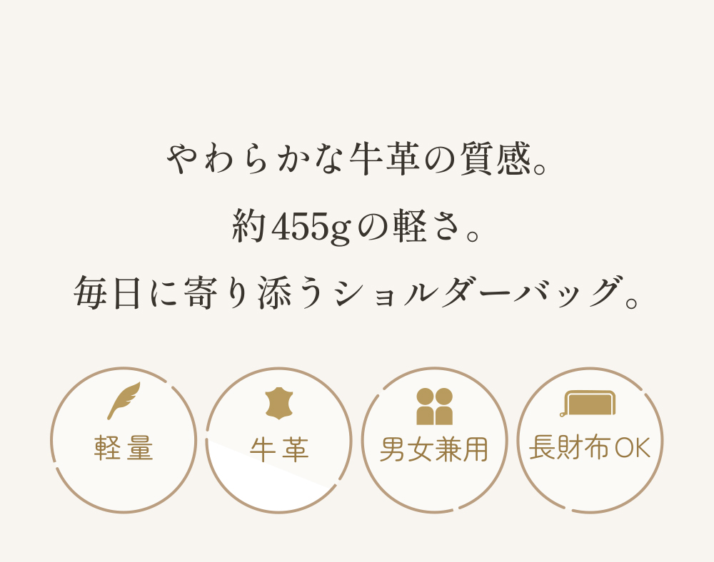 BARCOS｜ダブルファスナーポケット付きショルダーバッグ