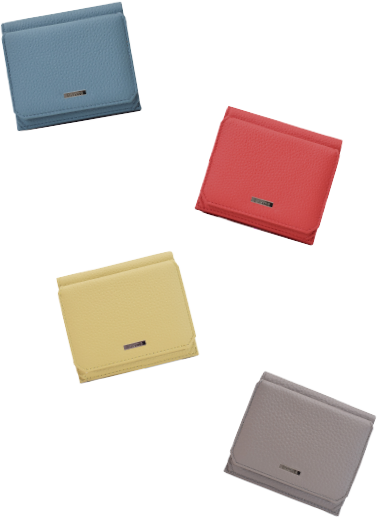 シュリンクレザースクエアカットデザインミニウォレット