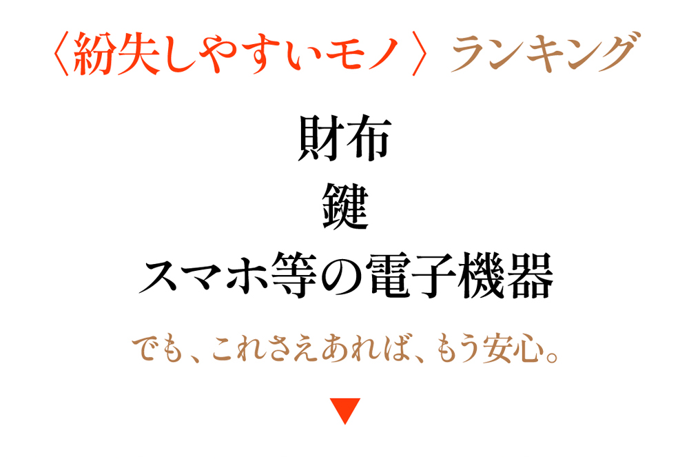 紛失しやすいものランキング