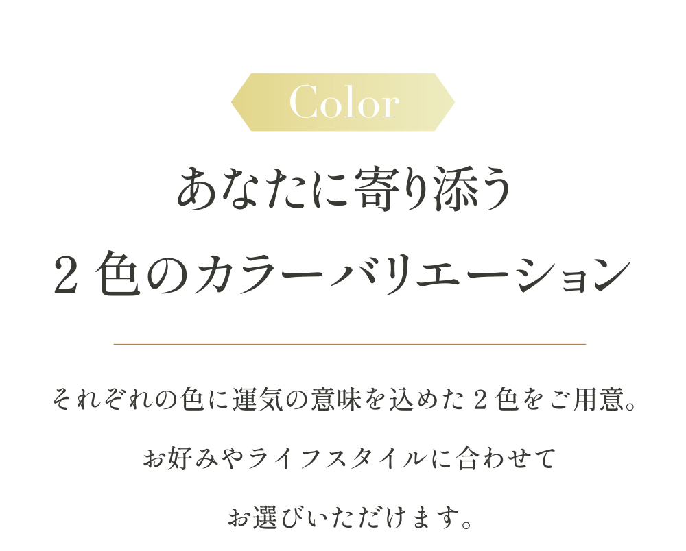 あなたに寄り添う２色のカラーバリエーション