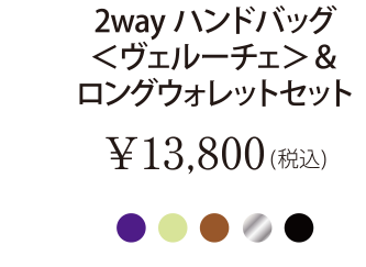 2wayハンドバッグ＜ヴェルーチェ＞＆ロングウォレットセット