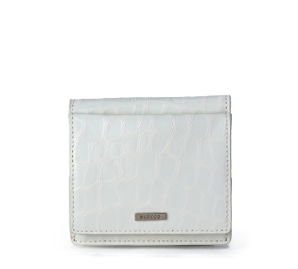 シャイニングレザークロコダイル型押し折財布