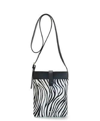 アニマル柄フロントポケット付きレザーポシェット