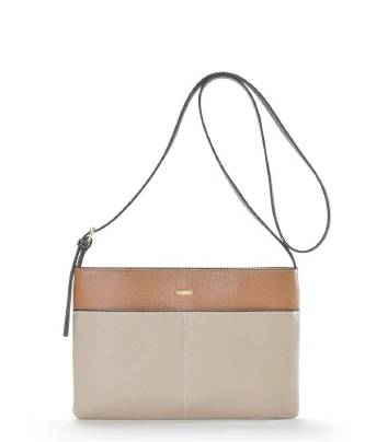 配色レザーポシェット