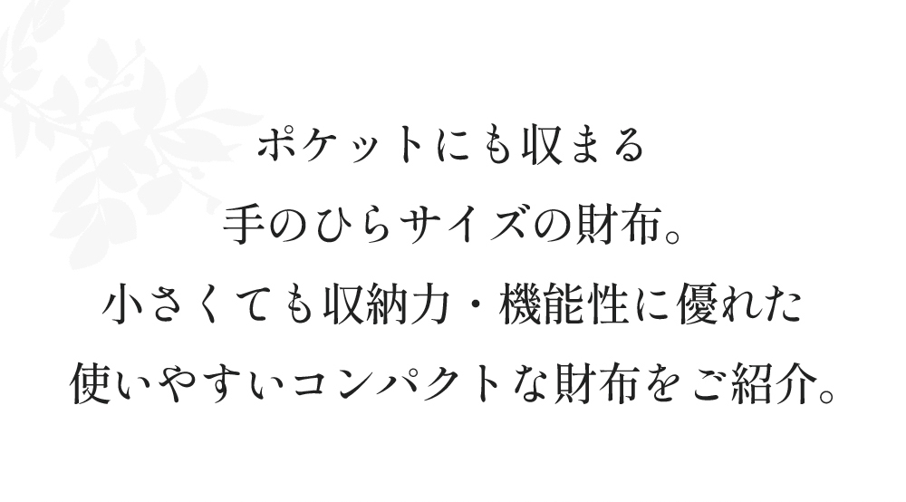 使いやすいコンパクトな財布をご紹介。
